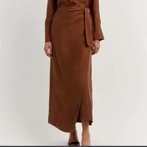 Elegant Brown Wrap Skirt